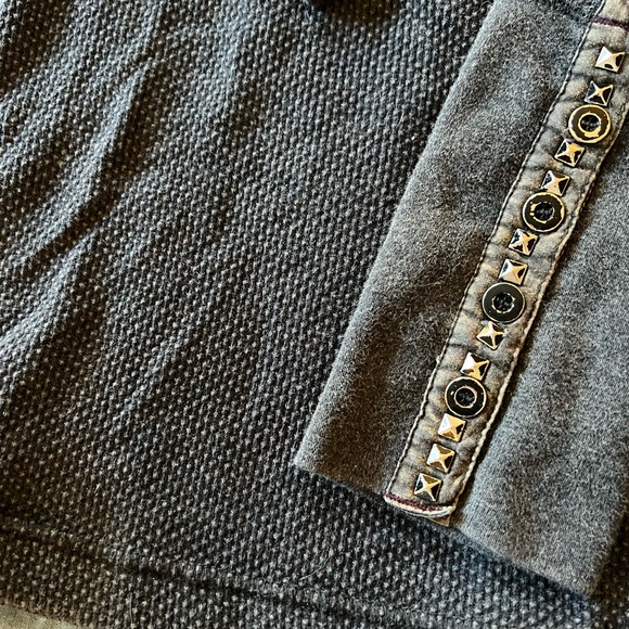 Free People Waffle Shirt Stud Sleeves Bella Swan - Picture 3 of 5